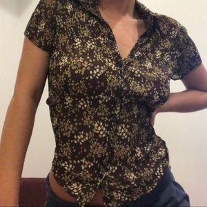 sheer floral blouse semi sheer